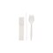 Pactiv Corp. Mediumweight Plastic Fieldware Cutlery Napkin/Spork/Straw Kit - White (1000/Carton)